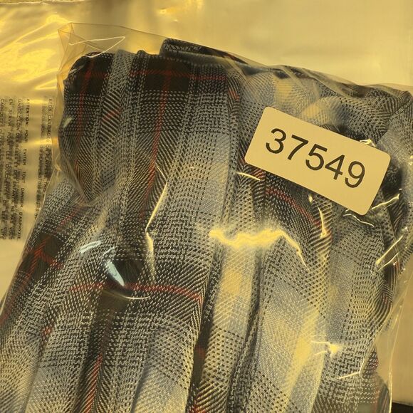 DG2 Shirt Women 1X Plus Blue Plaid Button Up Collared Long Sleeve Pockets Rayon - Picture 7 of 7